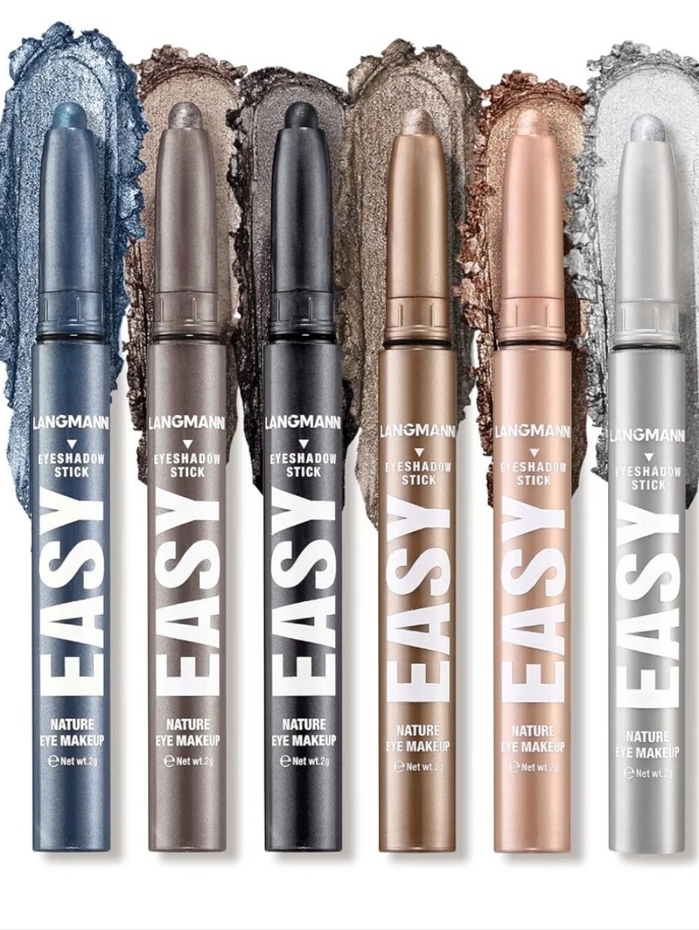 6PCS Eyeshadow Stick Set, Metallic And Matte Shimmer Cream Eye Shadow Pencil